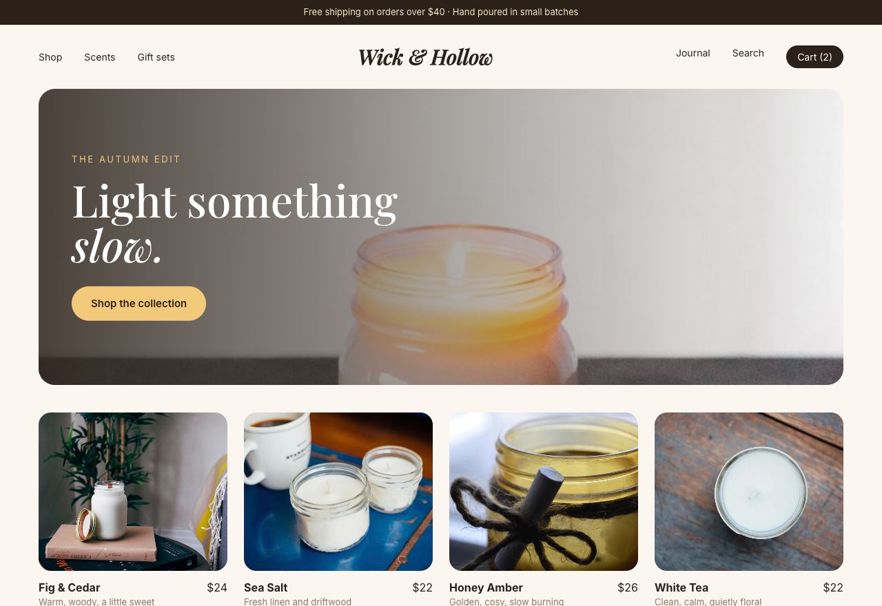 Candle Shop website