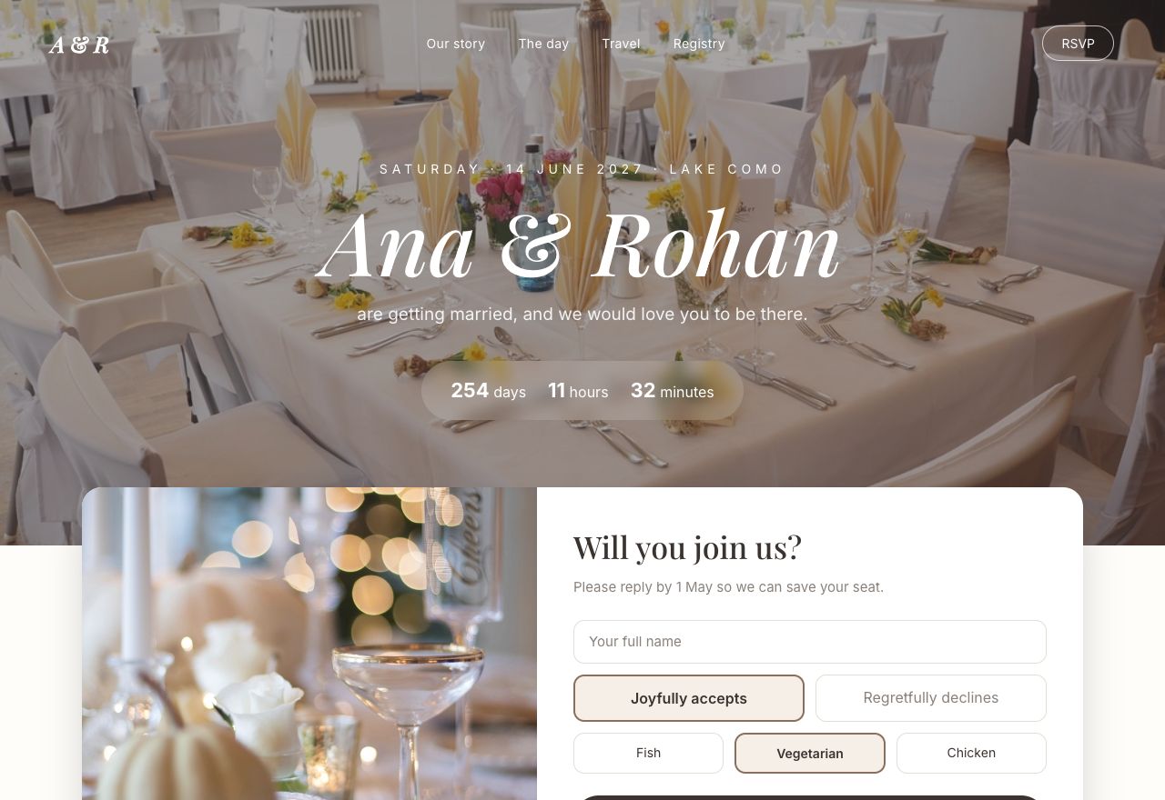 Wedding RSVP website
